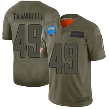Los Angeles Chargers NFL Football Drue Tranquill Olive Jersey Youth Limited #49 2019 Salute to Service->youth nfl jersey->Youth Jersey